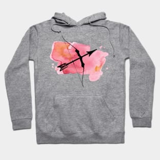 Bow and Arrow in Pink Watercolor Hoodie